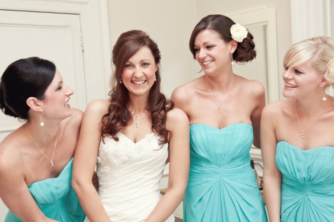 bridesmaids in tiffany blue | Abigail White Photography