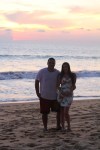 Zee & I on the beach at sunset