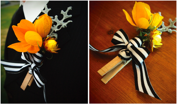 DIY clothes peg boutonniere