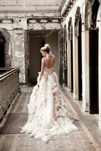 ruffled wedding dress via The Lane