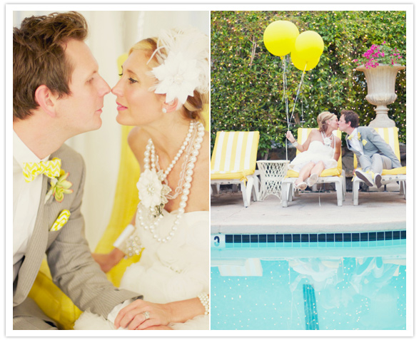  sunshine yellow and grey Palm Springs wedding that looked like SUCH fun