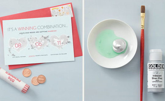 scratch off save the date how to tutorial by Martha Stewart Weddings