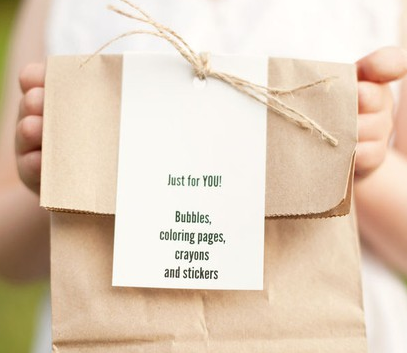 children's goody bag at wedding