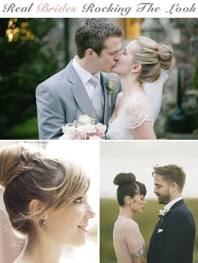 real brides with ballerina buns DIY hair tutorial