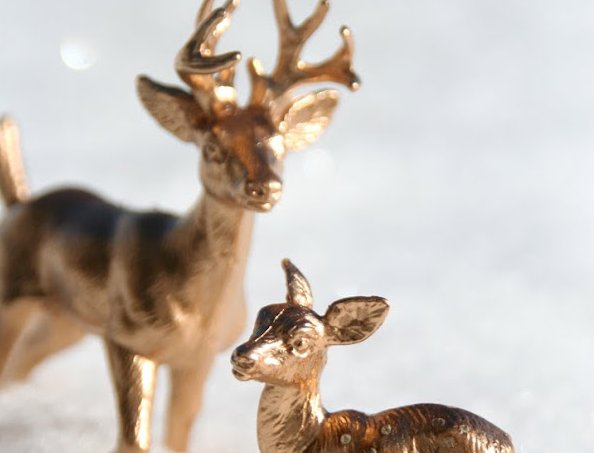 gold spray painted animals DIY