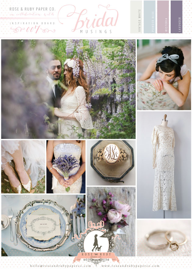 Powder Blue & Lavender Wedding Inspiration Board by Rose & Ruby