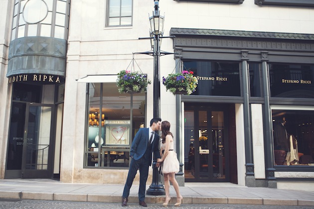 Tiffany ad style engagement shoot