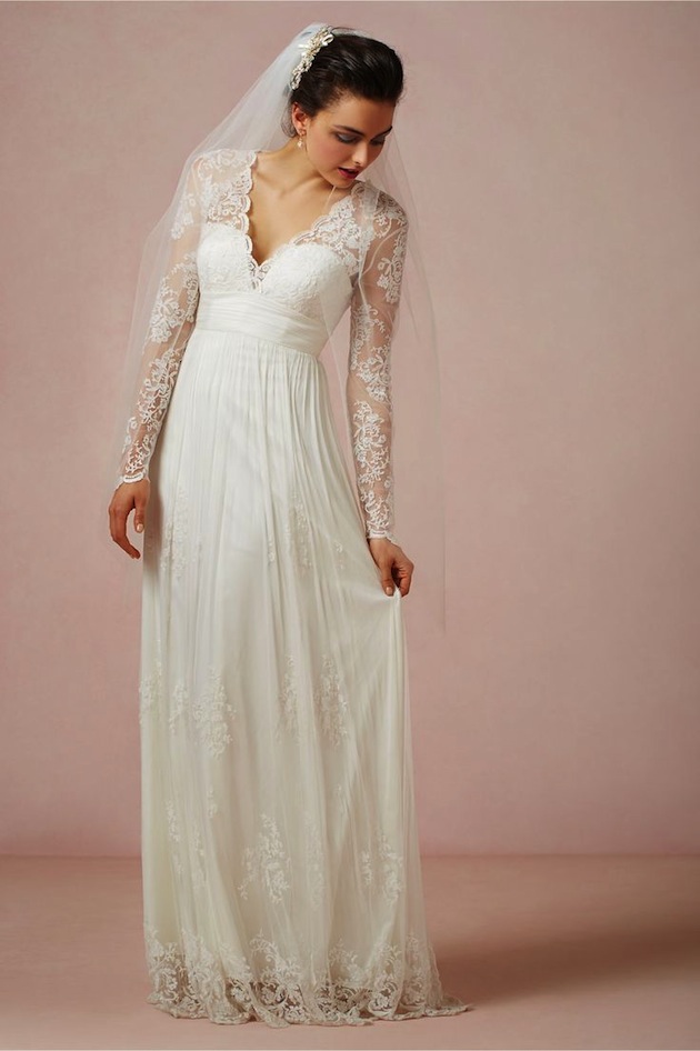 Gallery For gt; Simple Wedding Dresses With Lace Sleeves