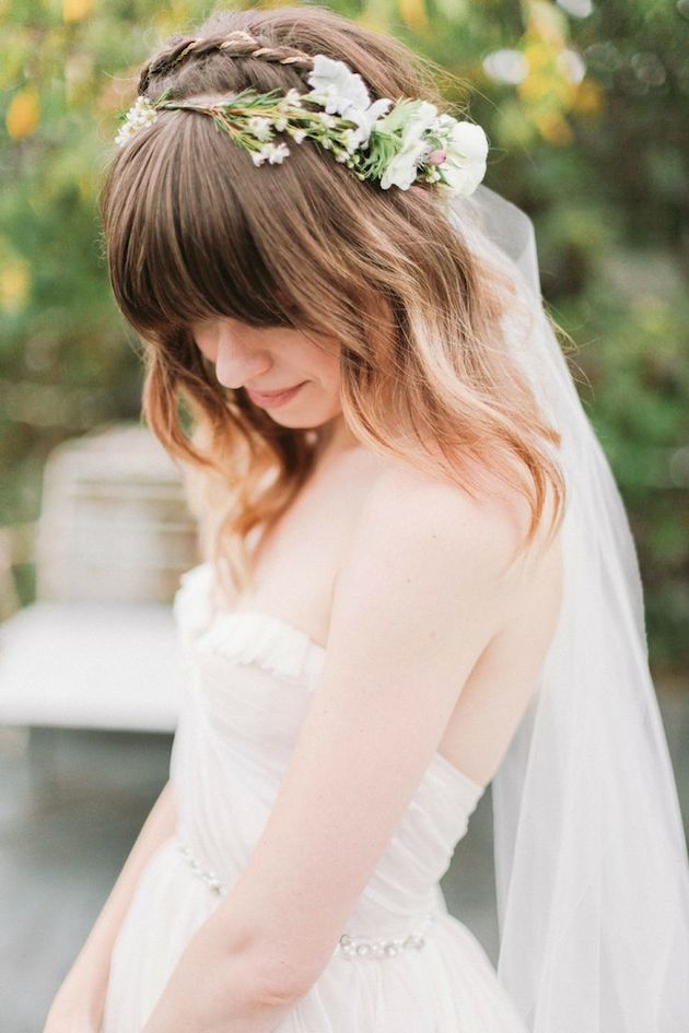 Brides with Bangs; Wedding Hair Inspiration | Bridal Musings