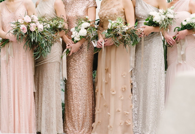 Bridesmaid dresses to match lace wedding dress