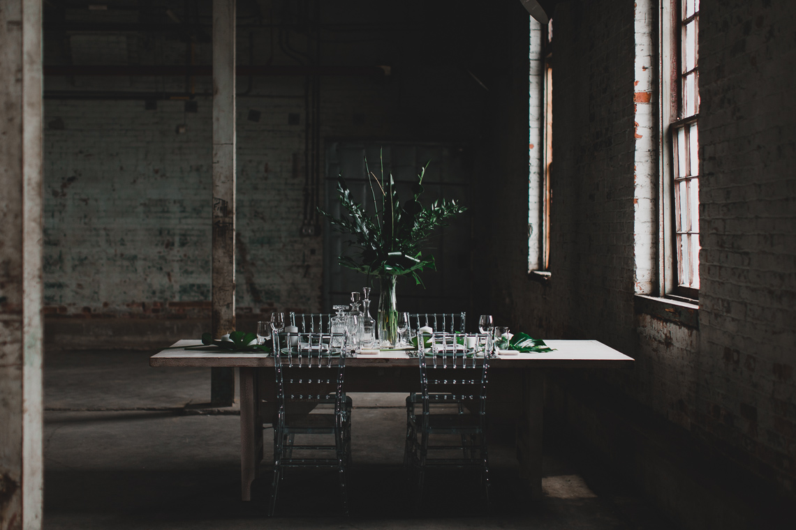 Moody & Modern Warehouse Wedding Inspiration by Jonathan Kuhn Photography 19