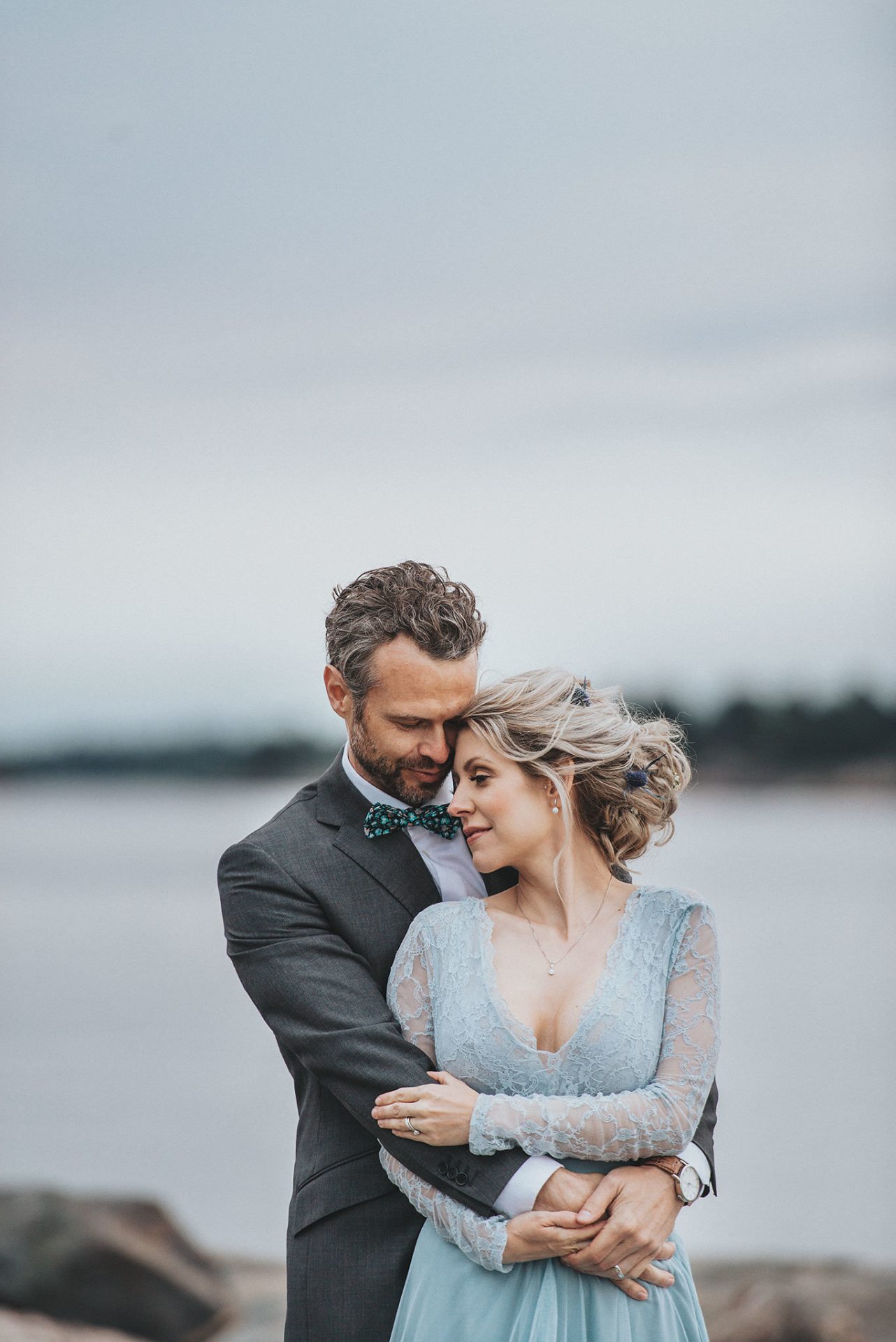 Stormy Scandinavian Wedding Inspiration Featuring a Dramatic Blue Gown | Snowflake Photo 40