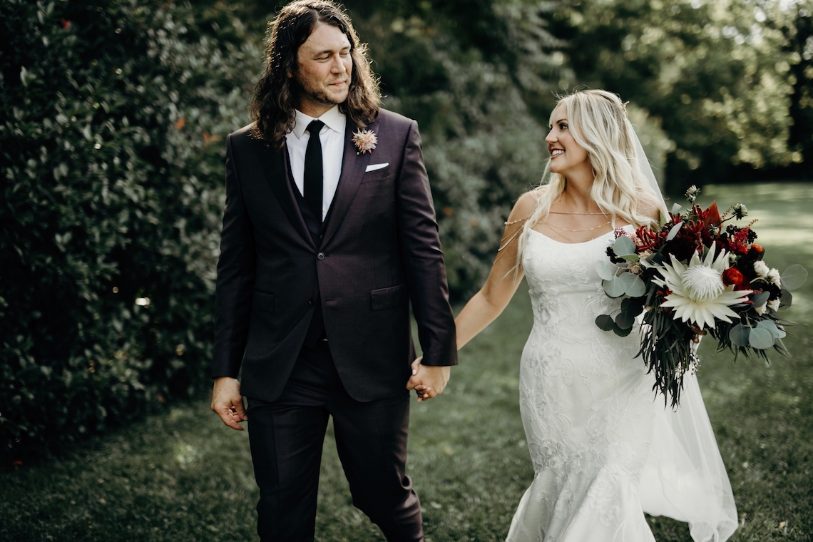 Cool Pampas Grass Wedding With Deep Berry Tones | Cedarwood Weddings 18