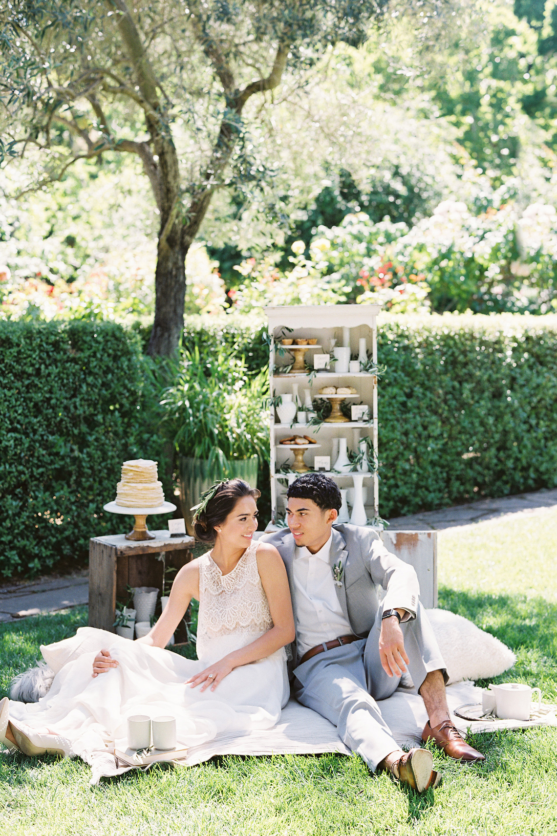Vintage Lace; Pretty Wedding Ideas Featuring A Crepe Cake & Lamb’s Ear Bouquet | Nathalie Cheng 28