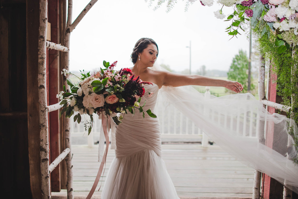 Romance In The Rain; Rustic Barn Wedding Ideas With Dramatic Florals | Flor de Casa Designs 17