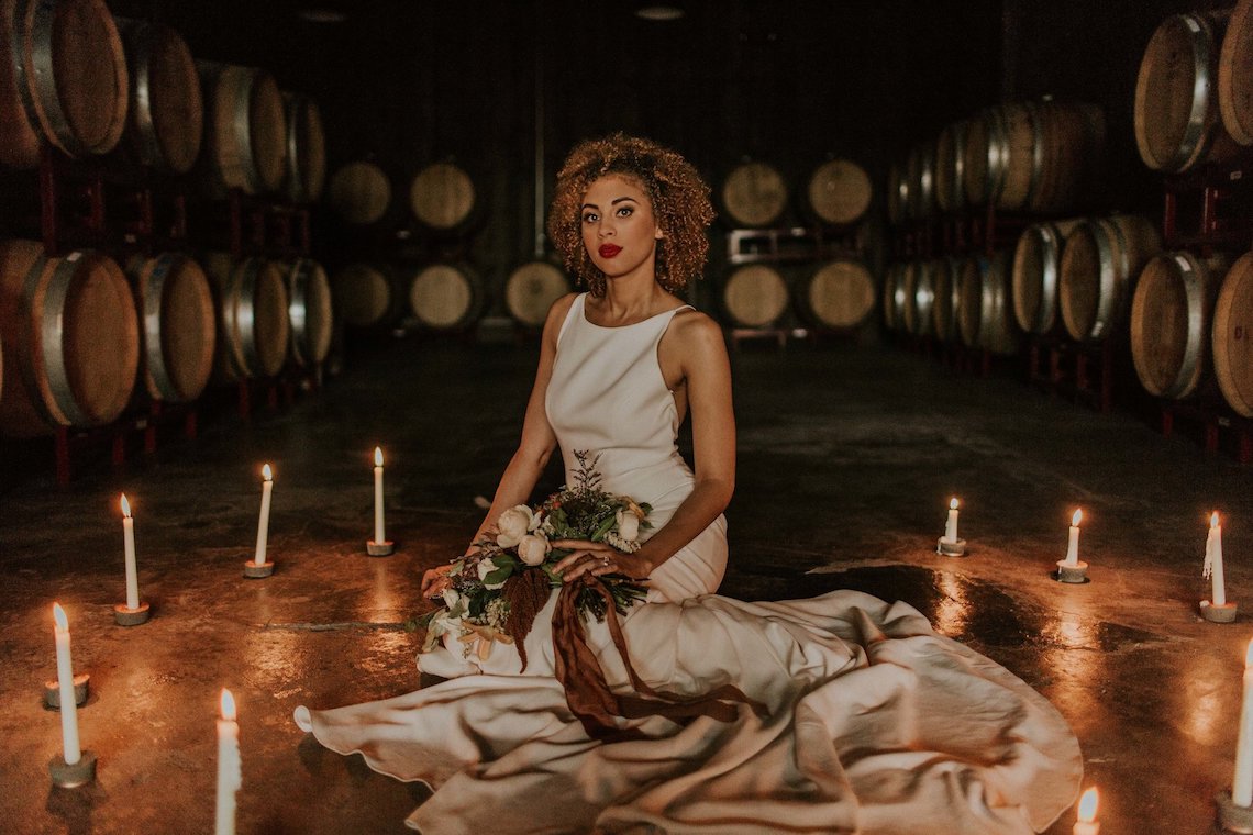 Industrial Cool Meats Winery Warmth; Candlelit Wedding Ideas | The Gifford Collective | Genesis Geiger 48