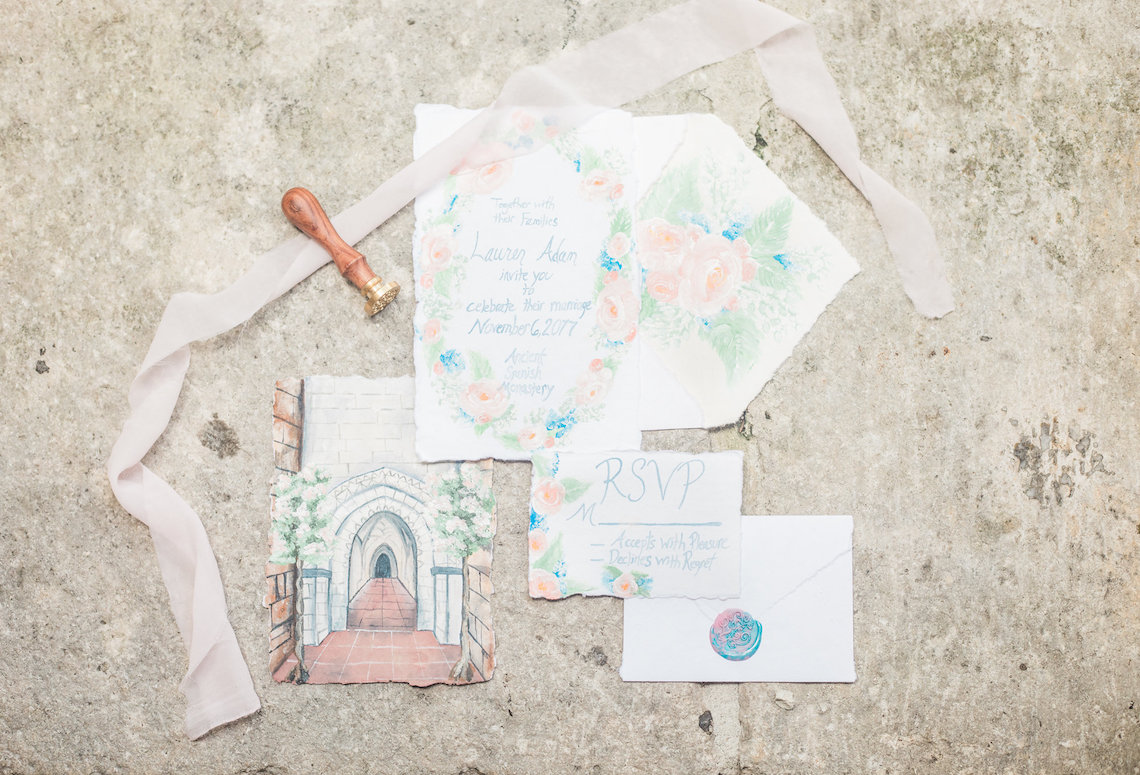 Romantic Watercolor Ideas Featuring A Blue Wedding Dress | Cana Rose Photography 4
