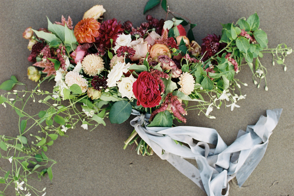 Artistic Burgundy & Fig Beach Wedding Inspiration | Rosencrown Photography 50