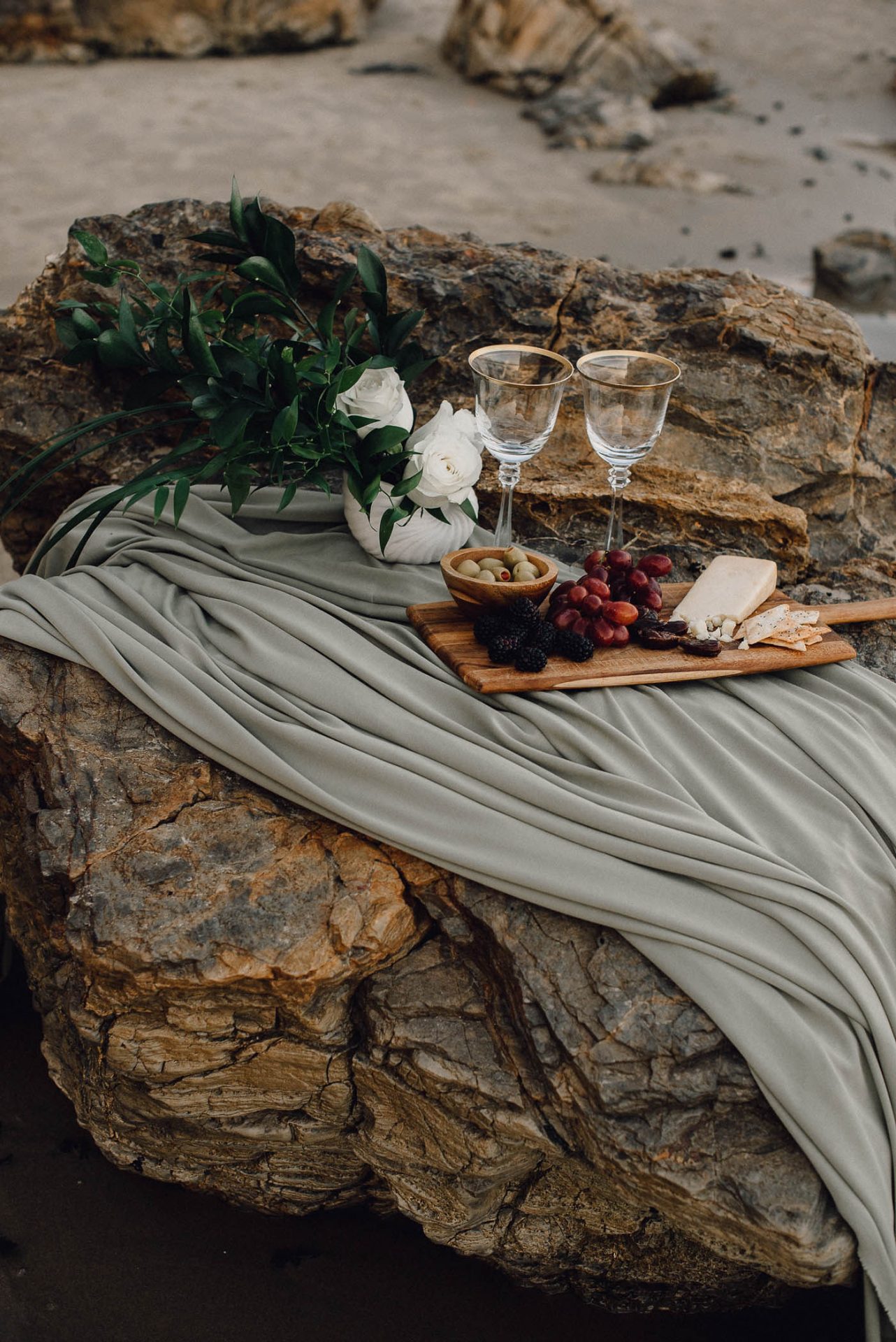 Romantic Same Sex Beach Elopement Inspiration in Earth Tones – Kalon Weddings Photography – Chloe Nicole Weddings 14