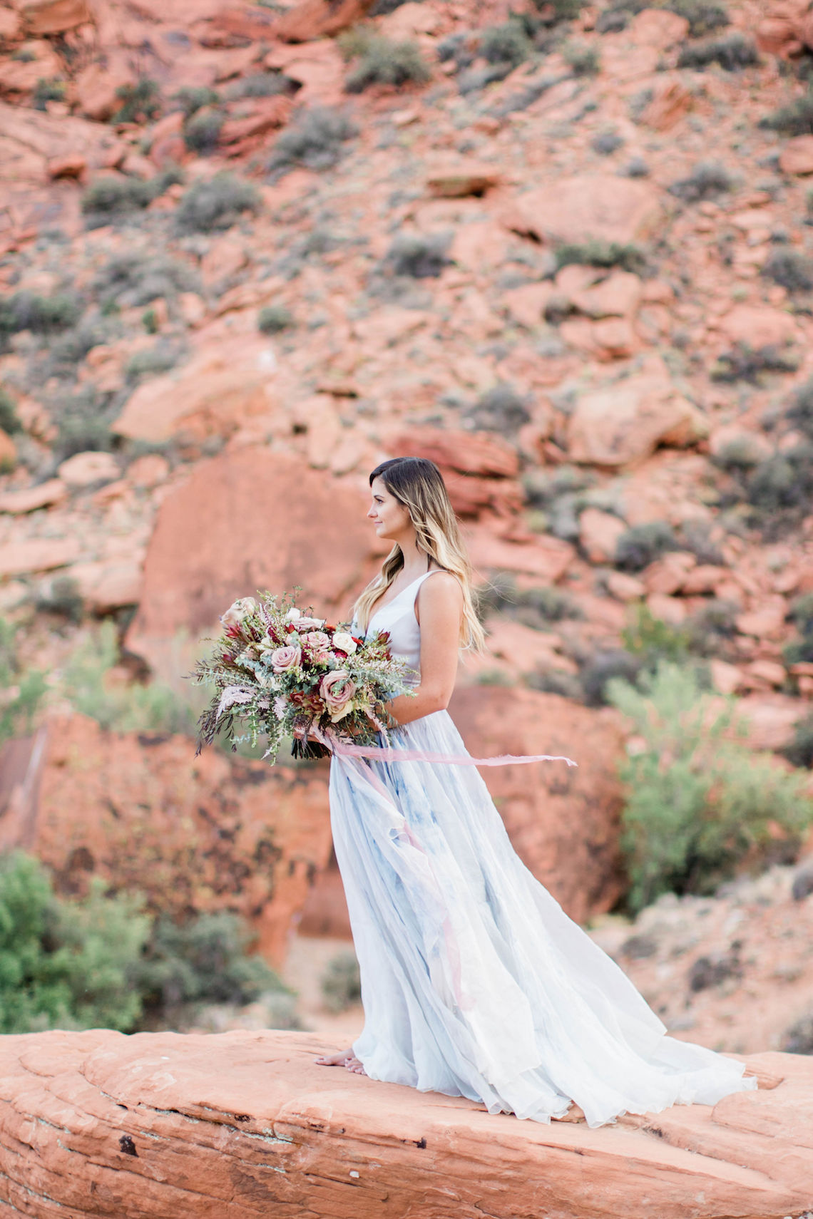 Red Rock Desert Romance With A Whimsical Blue Leanne Marshall Wedding Dress – Elizabeth M Photography 22