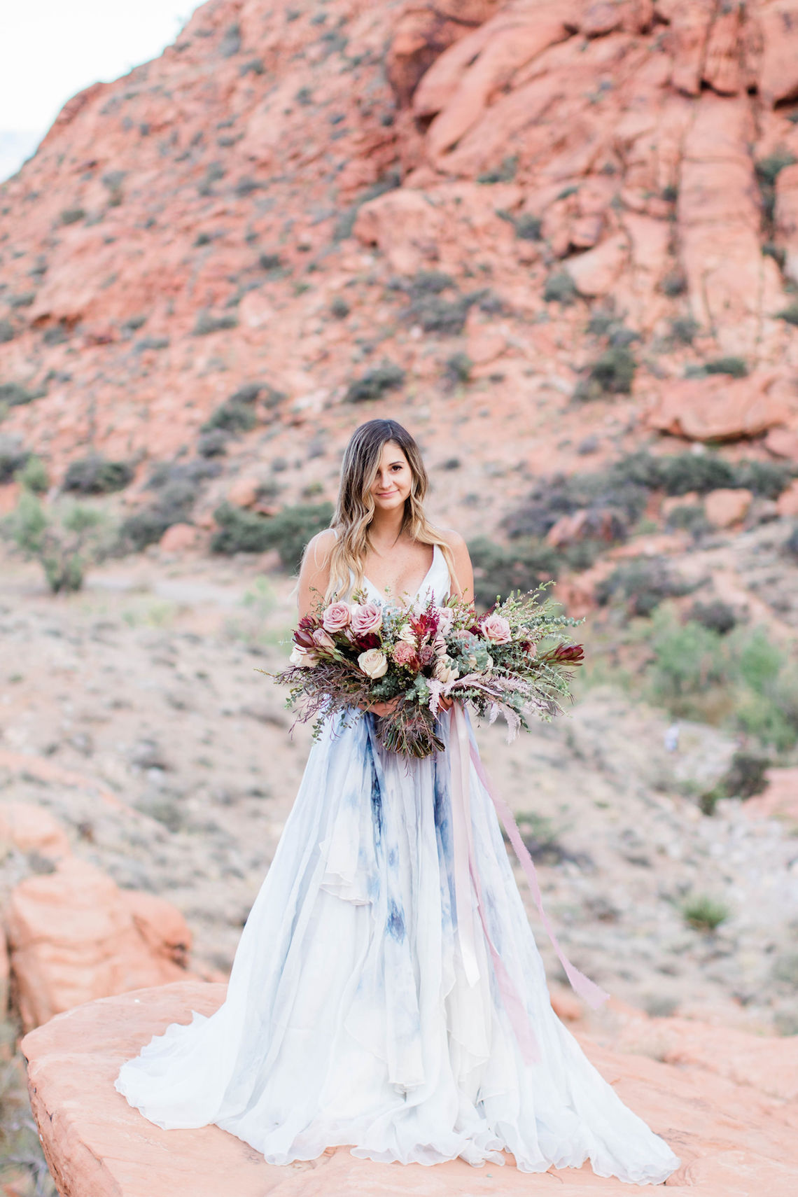 Red Rock Desert Romance With A Whimsical Blue Leanne Marshall Wedding Dress – Elizabeth M Photography 41