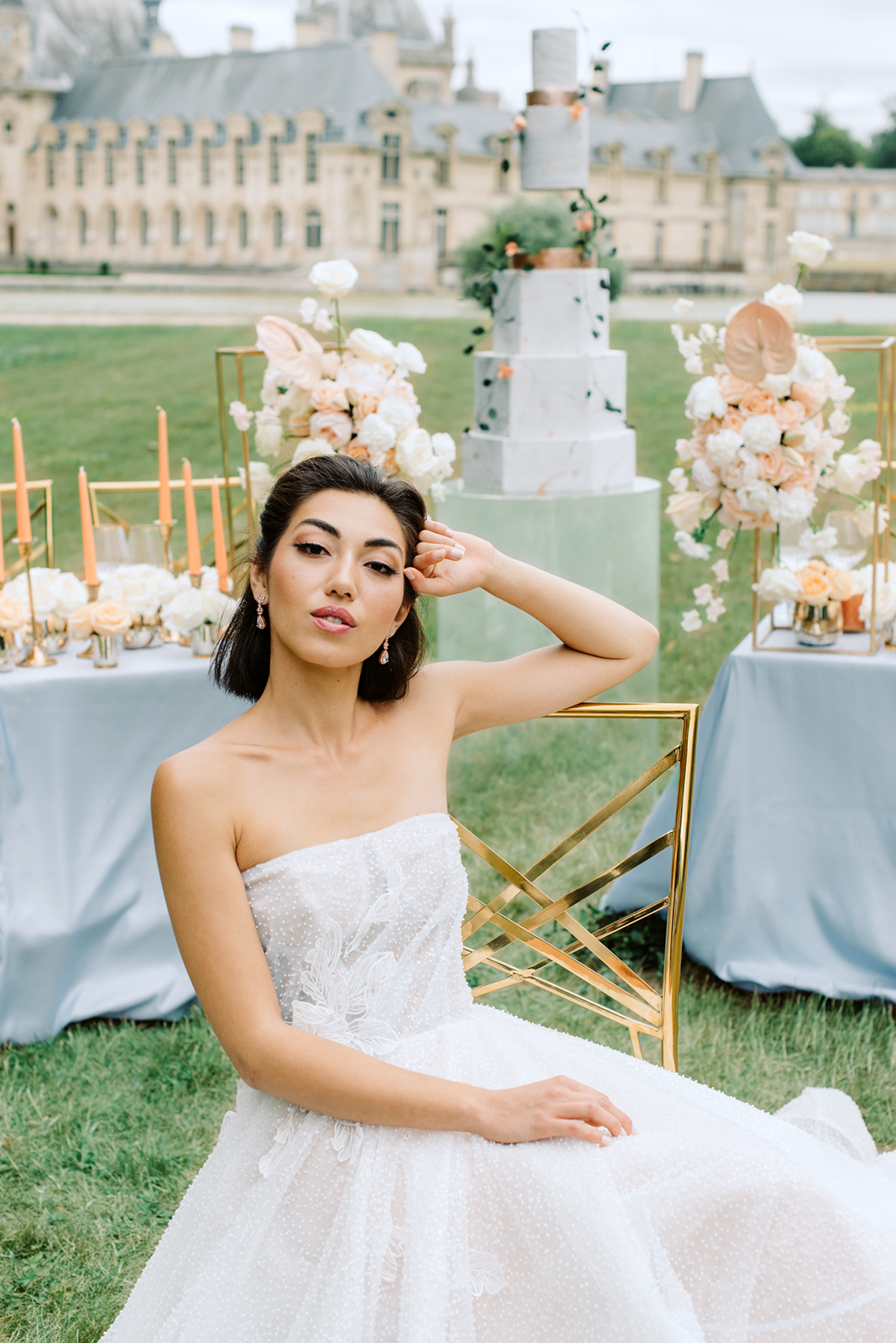 Princess Wedding Inspiration from France – Chateau Chantilly – Elizaveta Photography 43