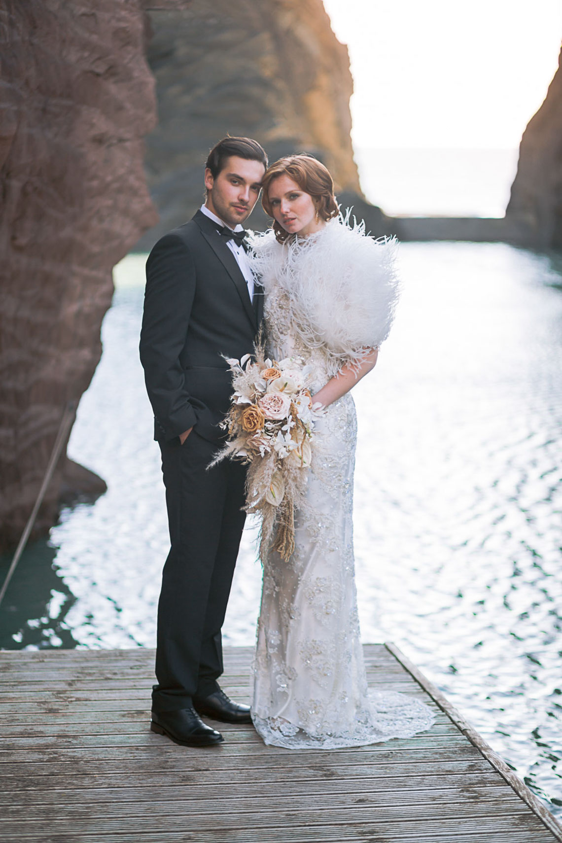 Modern Art Deco Wedding Inspiration at Burgh Island Hotel in Devon – Jennifer Jane Photography 33